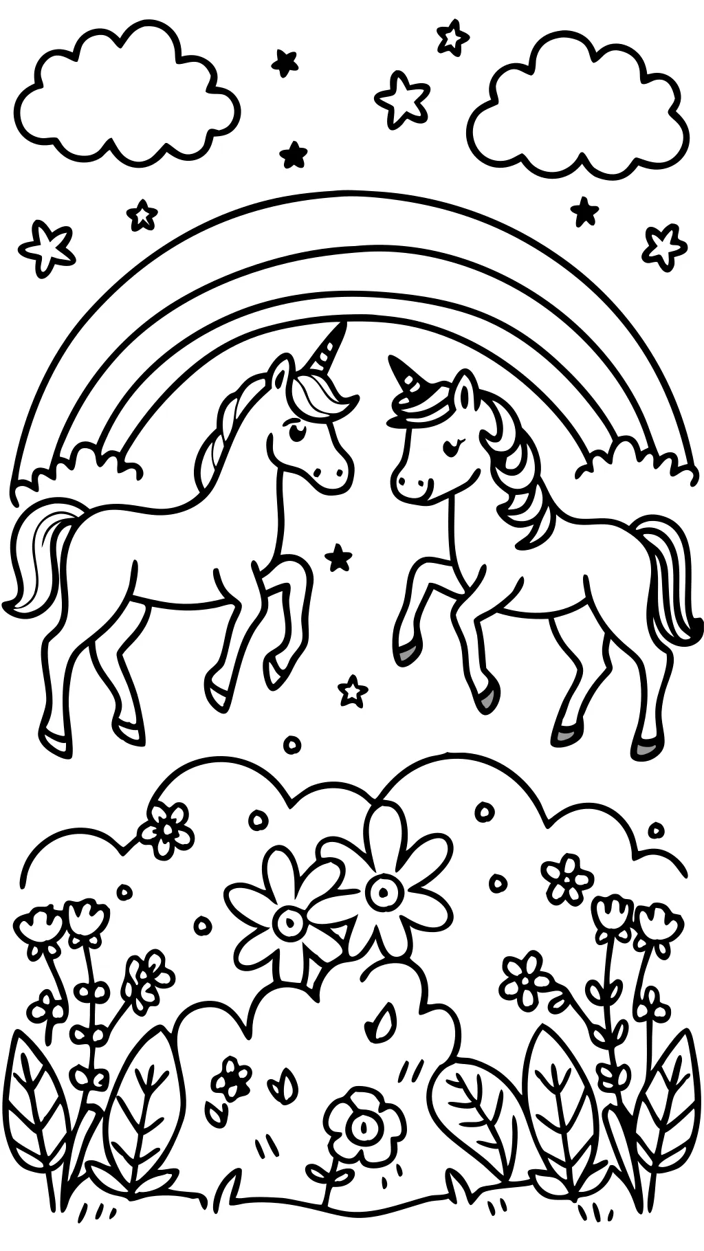 Página para colorear de unicornios